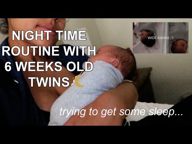 *REALISTIC* NIGHT ROUTINE WITH OUR NEWBORN TWINS | 6 WEEKS OLD