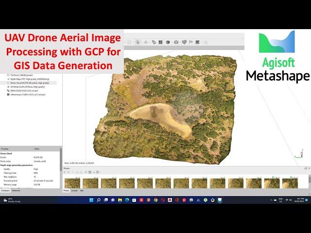 UAV Drone Aerial Image Processing with GCP for GIS Data Generation in Agisoft Metashape