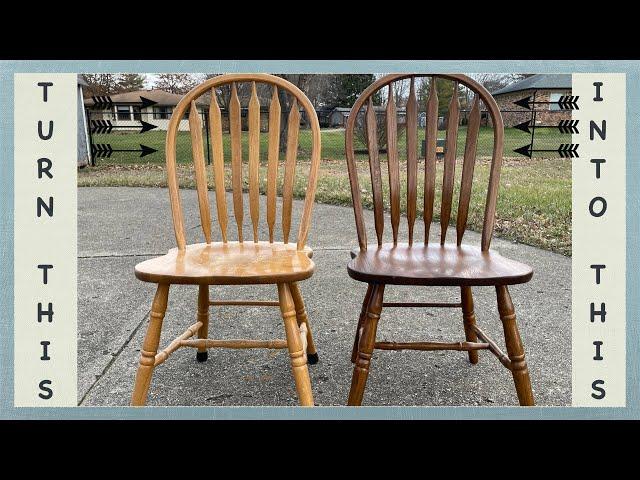 Giving 20+ Year Old Oak Dining Chairs a Facelift! || Refinishing and Restoration How To