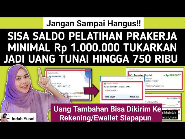 Sebelum Hangus SISA SALDO PELATIHAN  MINIMAL 1 JUTA TUKARKAN JADI UANG hinga 750 RB