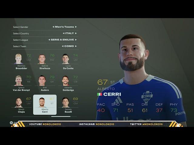 EA SPORTS FC 25 | SERIE A - Player Faces & Ratings