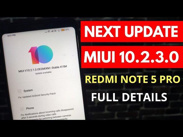 Redmi note 5 pro next update MIUI 10.2.3.0| Android pie 9.0|New Features|  QNA