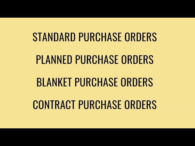 Types of Purchase Orders & Examples