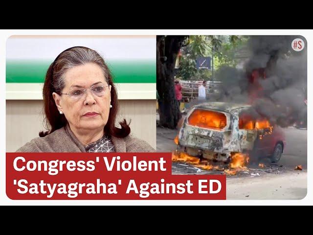 Congress Workers Protest Sonia Gandhi's ED Questioning