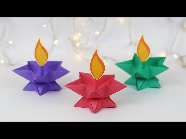 Paper Diya Making | Diwali Decoration Ideas At Home | Diya Decoration | Origami Paper Candle