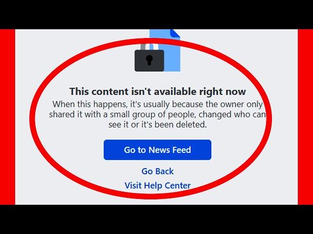 Facebook This content isn't available right now | Go to News Feed