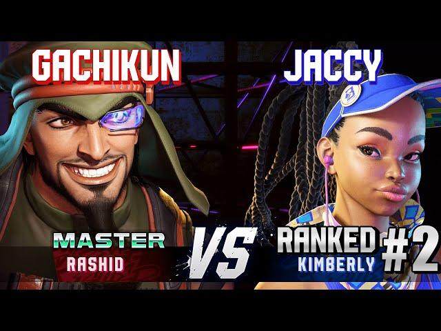 SF6 ▰ GACHIKUN (Rashid) vs JACCY (#2 Ranked Kimberly) ▰ High Level Gameplay