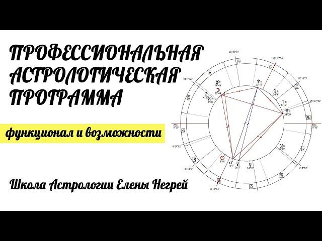 Профессиональная  АСТРОЛОГИЧЕСКАЯ ПРОГРАММА и ее функционал | Астролог Елена Негрей