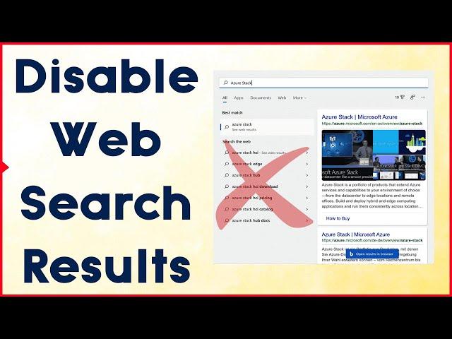 Disable web search results in Windows | Stop web results in search