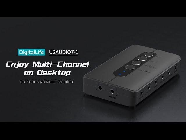 DigitalLife U2AUDIO7-1 7.1 External USB Sound Card - Windows 11