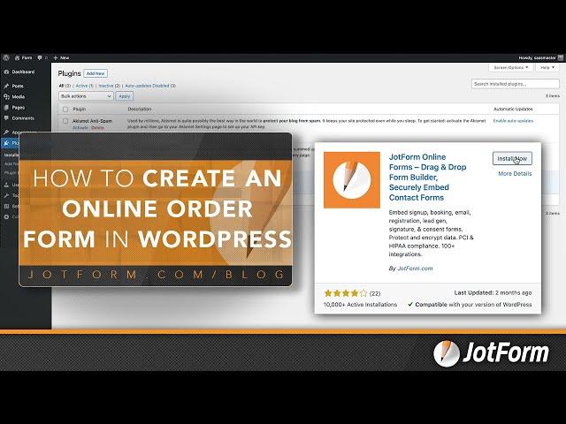 How to create an online order form in WordPress