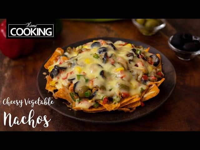 Cheesy Vegetable Nachos | Veg Nachos | Snacks