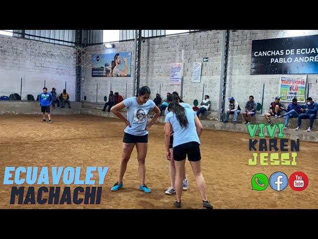 ECUAVOLEY DE INFARTOMUJERES VS HOMBRES|VIVI-JESSI-KAREN| VS ZURDO EN MACHACHI║PARTIDO COMPLETO║