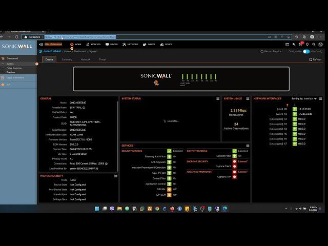 SonicWall Gen 7 Firewall (NSA) Initial Configuration - Trial Activation