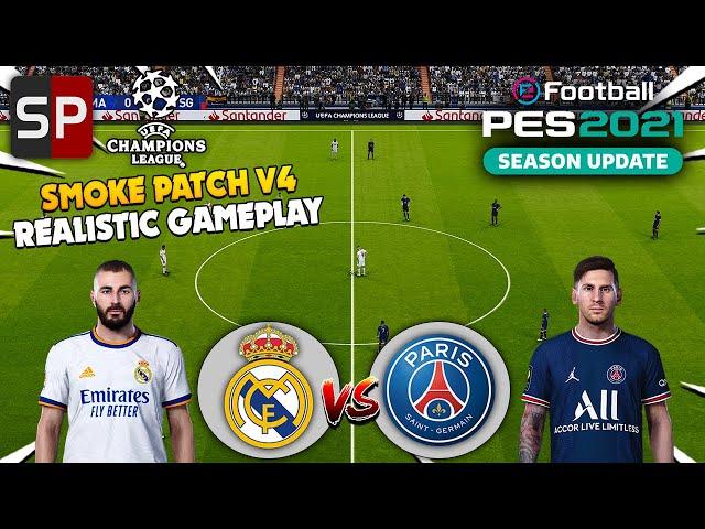 PES 2021 Smoke Patch V4.5 Official 2022 | Realistic Mod Gameplay Review | New Season Patch 2021-2022