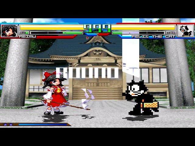 NICK54222 MUGEN: Reimu Hakurei (Nachel) (me) VS Felix the Cat