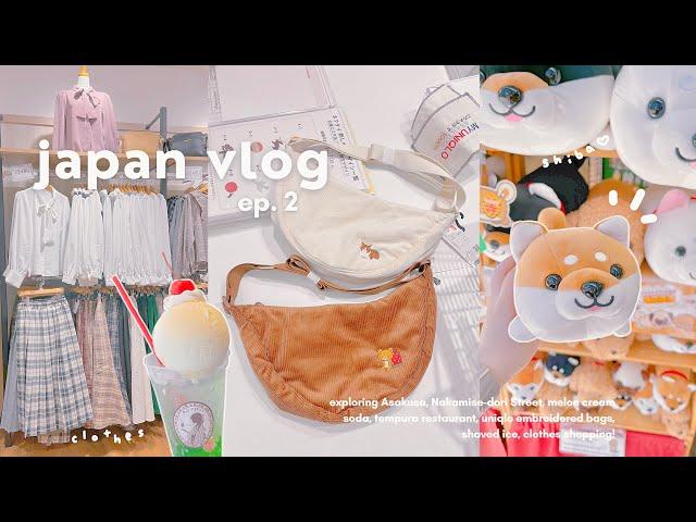 japan vlog ep. 2 // cute clothes shopping, chill day exploring asakusa, tempura, uniqlo, shaved ice