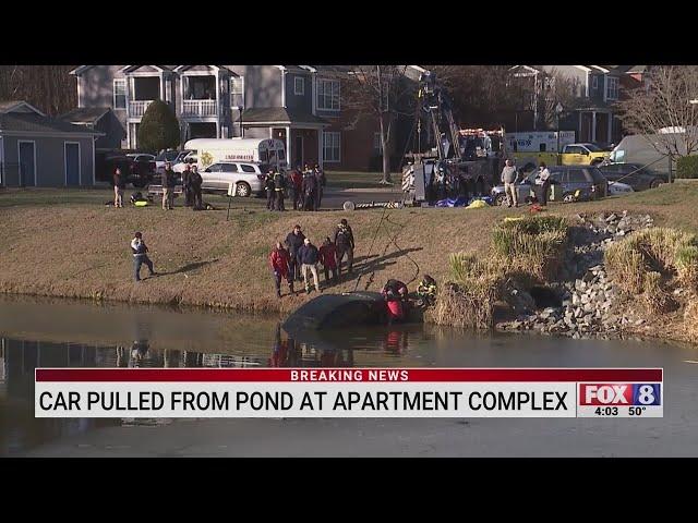 Car pulled from pond at Greensboro apartment complex