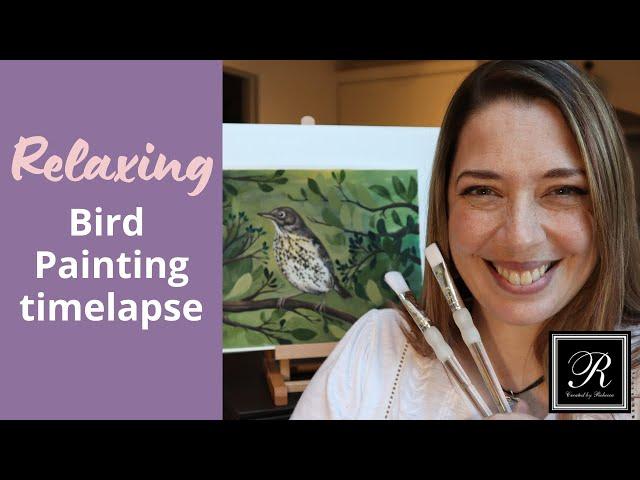 Painting a bird in Jo Sonja Matte Flow Acrylics - timelapse