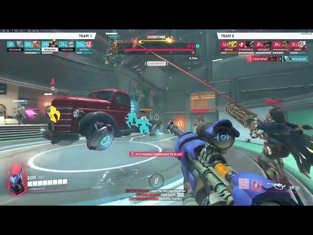 An impossible sleep-dart on a flying Pharah