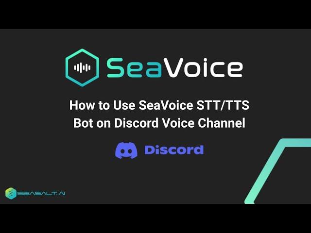 How to Use SeaVoice STT/TTS Bot on Discord Voice Channel | Seasalt.ai Speech-to-Text Text-to-Speech