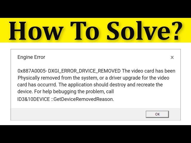 Fix DXGI Error Device Removed Error || How To Solve DXGI_ERROR_DEVICE_REMOVED Error Apex Legends