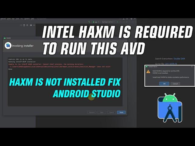 Intel HAXM is Required To Run This AVD | HAXM Is Not Installed Fix Android Studio