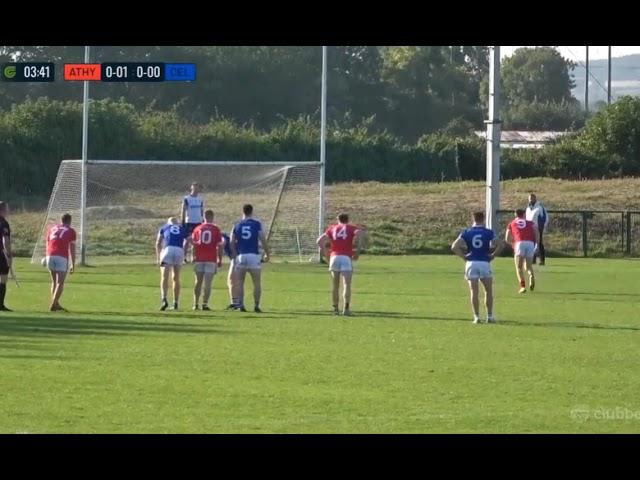 FORMER ENGLISH SOCCER DUD KEVIN FEELY SLOTS THE PENALTY FOR ATHY V CELBRIDGE 2024 KILDARE FOOTBALL