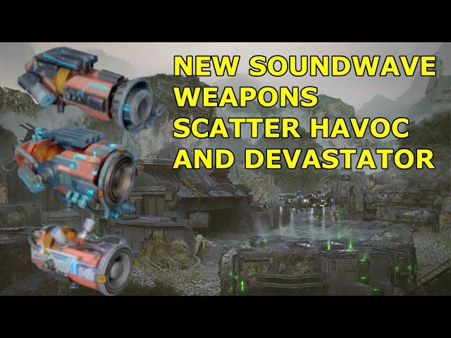 New Soundwave Weapons Scatter, Havoc and Devastator. War Robots Test Server.