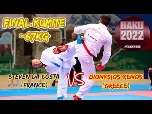 steven da costa vs dionysios xenos | final kumite -67kg | karate 1 premier league baku 2022