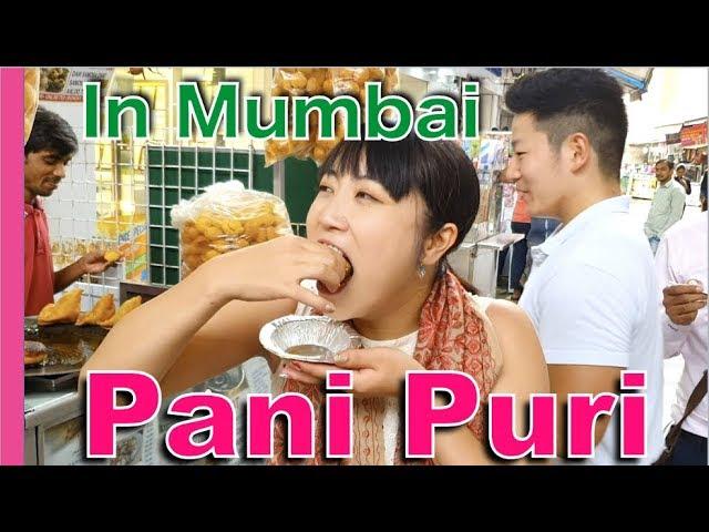 Japanese girl eating Pani Puri in Mumbai!  Indian street food is THE BEST !