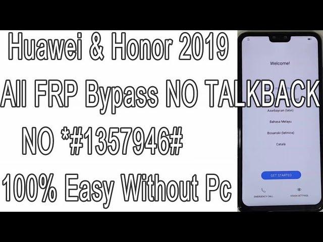 Huawei & Honor 2019 All FRP Bypass Google Account Remove 100% Easy Without Pc Android 9/8