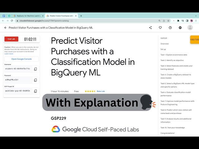 Predict Visitor Purchases with a Classification Model in BigQuery ML  #qwiklabs  #GSP229 @quick_lab