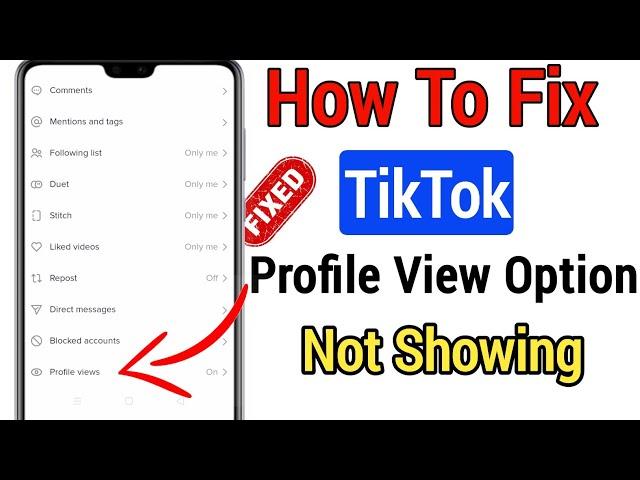 How To Fix TikTok Profile View option Not Showing ( New Features) | Fix TikTok Profile View option