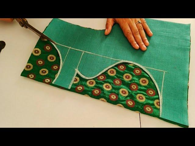 Very stylish boat neck blouse design || cutting and stitching back neck blouse design || blouse