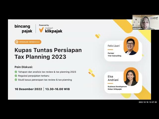 Bincang Pajak — Kupas Tuntas Persiapan Tax Planning 2023