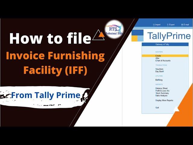 How to file Invoice furnishing facility IFF in Tally Prime | How to file iff on GST Portal