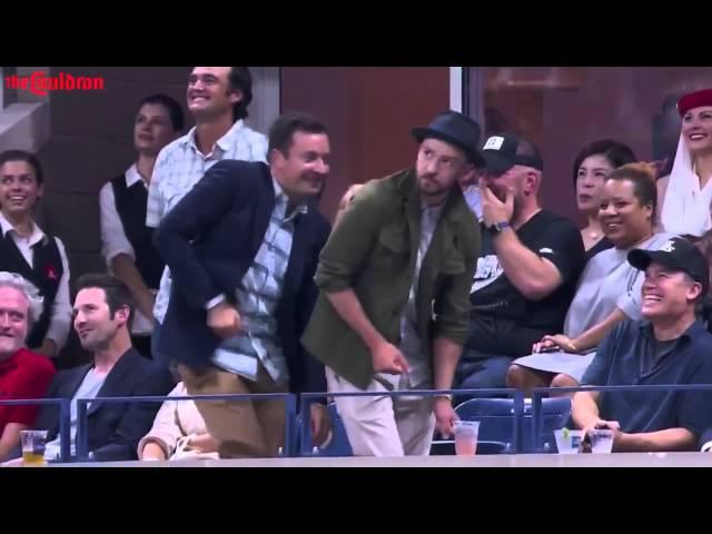 Jimmy Fallon & Justin Timberlake dance to 'Single Ladies' at US open