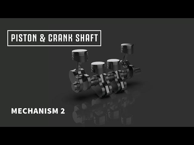 Piston & Crank Shaft assembly | Animation with components for Fusion 360, Solidworks, Catia users