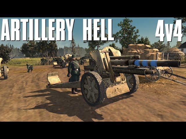 Artillery Hell - 4v4 - Company of Heroes 2 (Tutoring Match)