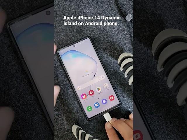 Apple iPhone 14 Dynamic island on Android phone. Samsung note, Samsung S22 ultra