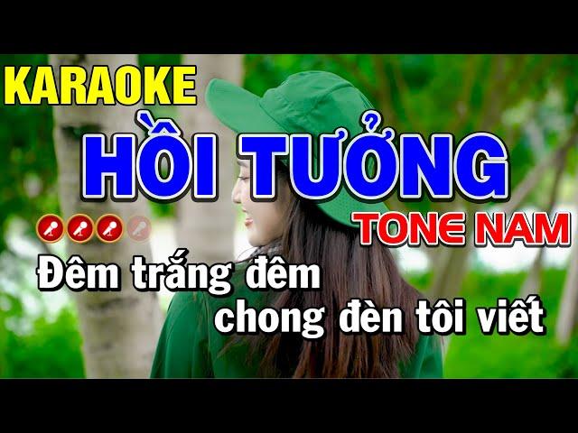 HỒI TƯỞNG Karaoke Nhạc Sống Tone Nam | Mạnh Hùng Karaoke