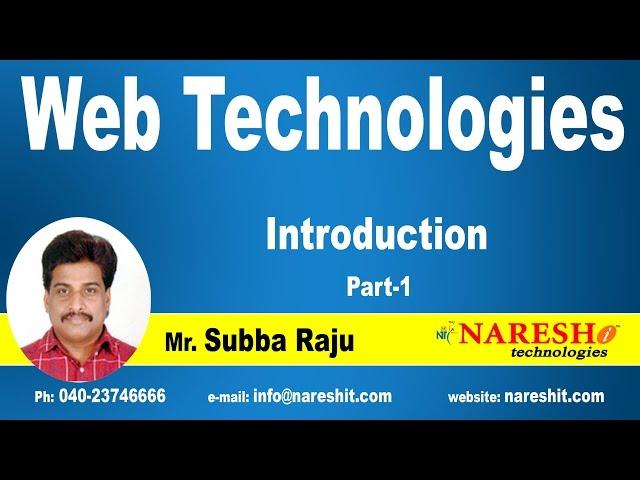Introduction to Web Technologies - Part 1 | Web Technologies Tutorial