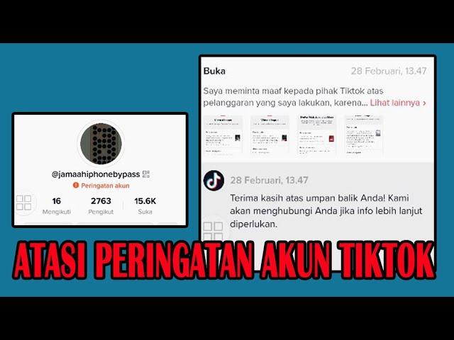 Cara Mengatasi Peringatan Akun Tiktok