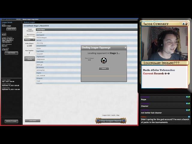 Co-Streaming with TheManaCymbal: Playing Velomacus Turns