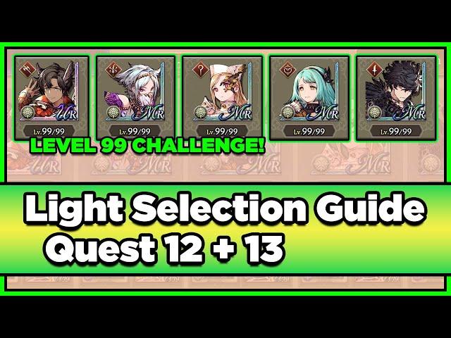 NO 120 NO PROBLEM! Light Selection Quest Guide 12 and 13 (FFBE War of the Visions)