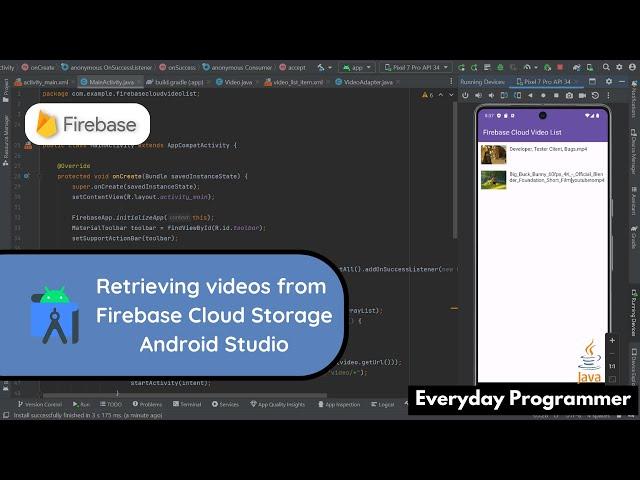 How to Get List of Videos from Firebase Cloud Storage in Android Studio Using Java