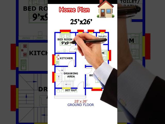 Detail Floor Plan with Proper Measurements |Building Plan with ventilation #shorts #home #shortvideo