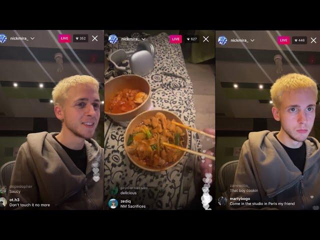 Nick Mira Eats Dinner While Cooking Up Beats on IG Live (Oct 14, 2021)