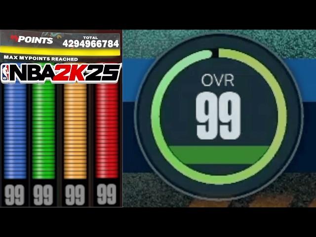 FASTEST Way To Hit 99 OVERALL + MAX ALL BADGES in NBA 2K25… (100K+ a game) Best 99 Overall Method